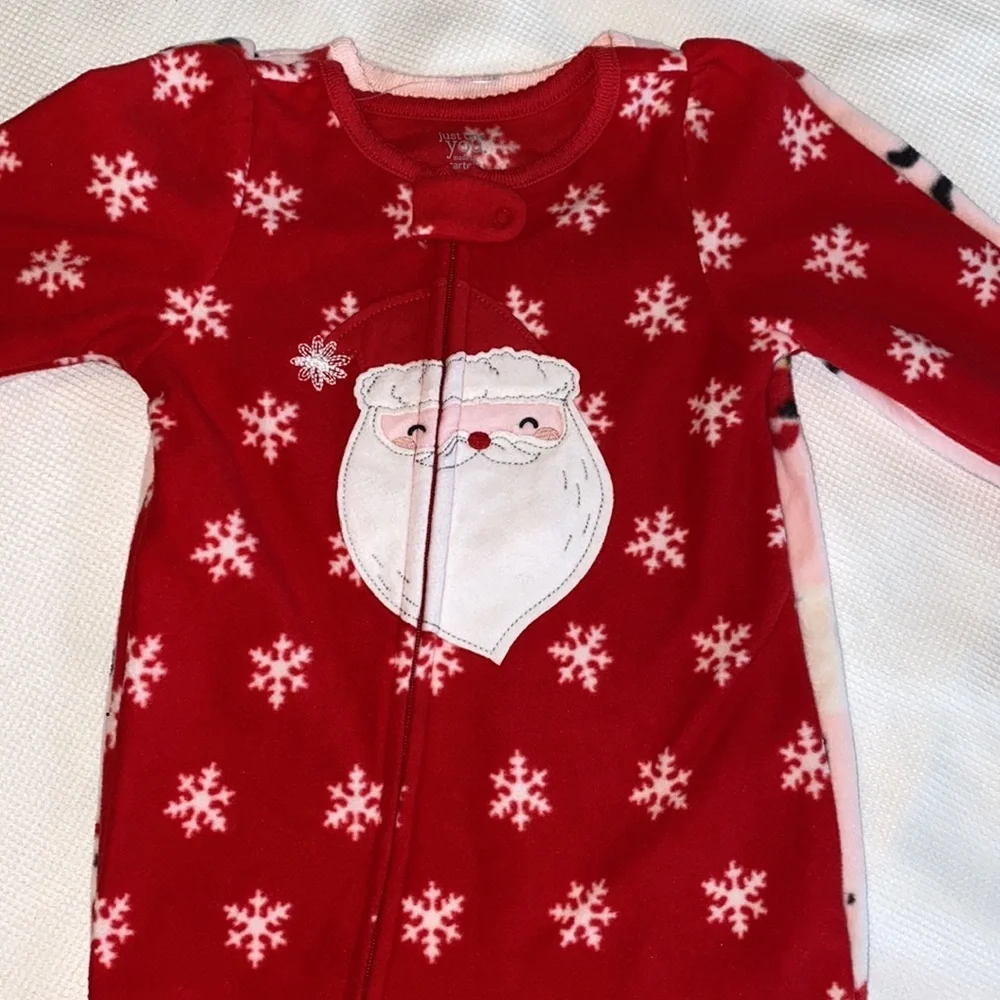 Carter’s Christmas Long Sleeve Footed Pajamas 12 M
